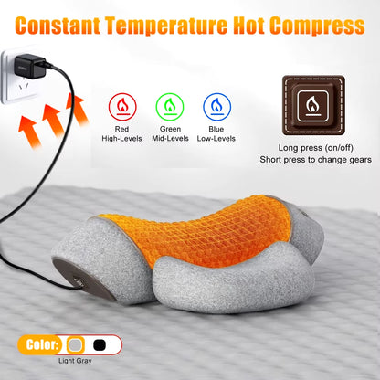 Electric Massager Cervical Pillow Hot Compress Vibration Massage Neck Traction Relax Sleeping Memory Foam Pillow Spine Support